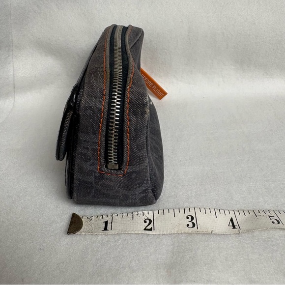 VTG CHRISTIAN DIOR Flight Zipper Small Denim Pouch Snap Pocket Blue Orange - Picture 16 of 16